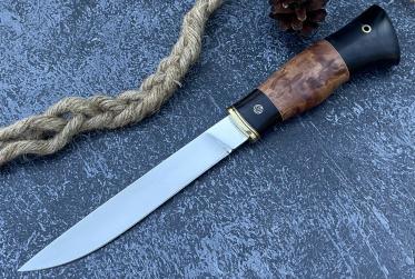 Нож "Батыр" 2: сталь - Bohler М390; рукоять - карельская береза, черный граб