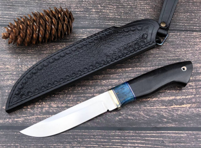 Нож "Глухарь": сталь - Bohler М390; рукоять - карельская береза - формовочные ножны