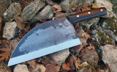 Сербский нож : сталь 95х18 кованая - рукоять цельнометаллическая, граб