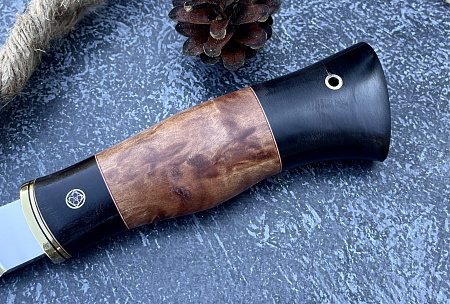 Нож "Батыр" 2: сталь - Bohler М390; рукоять - карельская береза, черный граб